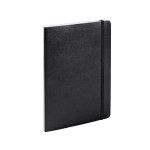 Carnet A5 en cuir synthétique avec des pages lignées couleur crème couleur noir deuxième vue