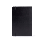 Carnet A5 en cuir synthétique avec des pages lignées couleur crème couleur noir troisième vue