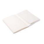 Carnet A5 en cuir synthétique avec des pages lignées couleur crème couleur noir quatrième vue
