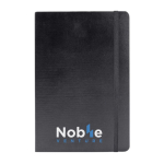 Carnet A5 en cuir synthétique avec des pages lignées couleur crème couleur noir cinquième vue