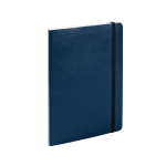 Carnet A5 en cuir synthétique avec des pages lignées couleur crème couleur bleu marine deuxième vue
