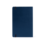 Carnet A5 en cuir synthétique avec des pages lignées couleur crème couleur bleu marine troisième vue