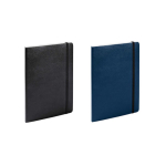 Carnet A5 en cuir synthétique avec des pages lignées couleur crème couleur bleu marine cinquième vue