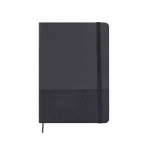 Carnet A5 en similicuir et RPET, avec des pages couleur crème lignées couleur noir première vue