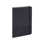 Carnet A5 en similicuir et RPET, avec des pages couleur crème lignées couleur noir deuxième vue