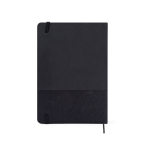 Carnet A5 en similicuir et RPET, avec des pages couleur crème lignées couleur noir troisième vue