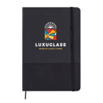 Carnet A5 en similicuir et RPET, avec des pages couleur crème lignées couleur noir cinquième vue