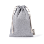 Sac en coton et polyester recyclé avec fermeture à cordons 120 g/m2 couleur gris troisième vue