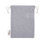 Sac en coton et polyester recyclé avec fermeture à cordons 120 g/m2 couleur gris quatrième vue