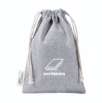 Sac en coton et polyester recyclé avec fermeture à cordons 120 g/m2 couleur gris cinquième vue