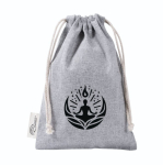 Sac en coton et polyester recyclé avec fermeture à cordons 120 g/m2 couleur gris sixième vue