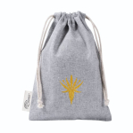 Sac en coton et polyester recyclé avec fermeture à cordons 120 g/m2 couleur gris vue détaillée