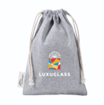 Sac en coton et polyester recyclé avec fermeture à cordons 120 g/m2 couleur gris vue détail 2