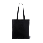 Sac en coton Fairtrade à longues anses capacité 6kg 140 g/m2 couleur noir première vue