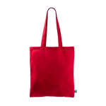 Sac en coton Fairtrade à longues anses capacité 6kg 140 g/m2 couleur rouge première vue