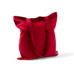 Sac en coton Fairtrade à longues anses capacité 6kg 140 g/m2 couleur rouge deuxième vue