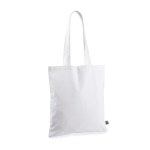 Sac en coton Fairtrade à longues anses capacité 6kg 140 g/m2 couleur blanc première vue