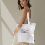 Sac en coton Fairtrade à longues anses capacité 6kg 140 g/m2 couleur blanc vue détail 4