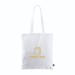 Sac en coton Fairtrade à longues anses capacité 6kg 140 g/m2 couleur blanc troisième vue
