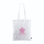 Sac en coton Fairtrade à longues anses capacité 6kg 140 g/m2 couleur blanc cinquième vue