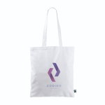 Sac en coton Fairtrade à longues anses capacité 6kg 140 g/m2 couleur blanc sixième vue