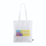 Sac en coton Fairtrade à longues anses capacité 6kg 140 g/m2 couleur blanc vue détaillée