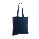 Sac en coton Fairtrade à longues anses capacité 6kg 140 g/m2 couleur bleu marine première vue