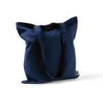 Sac en coton Fairtrade à longues anses capacité 6kg 140 g/m2 couleur bleu marine deuxième vue