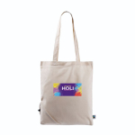 Sac pliable en coton Fairtrade à personnaliser 120 g/m2 couleur naturel vue détaillée