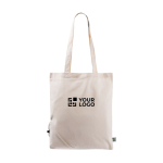 Sac pliable en coton Fairtrade à personnaliser 120 g/m2 couleur naturel avec zone d'impression