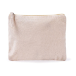 Trousse rectangulaire en coton bio avec certification GOTS couleur naturel première vue