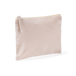 Trousse rectangulaire en coton bio avec certification GOTS couleur naturel deuxième vue