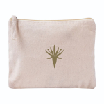 Trousse rectangulaire en coton bio avec certification GOTS couleur naturel vue détail 3