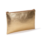 Trousse compacte en PU finition dorée avec fermeture éclair assortie couleur doré deuxième vue