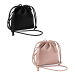 Trousse en PU avec fermeture à cordon et possibilité de porter en sac couleur noir quatrième vue