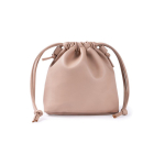 Trousse en PU avec fermeture à cordon et possibilité de porter en sac couleur camel première vue