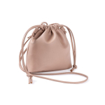 Trousse en PU avec fermeture à cordon et possibilité de porter en sac couleur camel deuxième vue