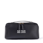 Trousse de voyage en PU avec finition douce 400 g/m2 couleur noir avec zone d'impression