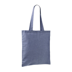 Tote bag en coton et polyester avec longues anses 120 g/m2 couleur bleu deuxième vue