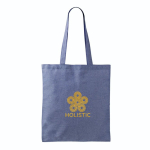 Tote bag en coton et polyester avec longues anses 120 g/m2 couleur bleu quatrième vue