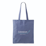 Tote bag en coton et polyester avec longues anses 120 g/m2 couleur bleu cinquième vue