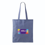 Tote bag en coton et polyester avec longues anses 120 g/m2 couleur bleu vue détaillée
