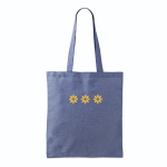 Tote bag en coton et polyester avec longues anses 120 g/m2 couleur bleu vue détail 2