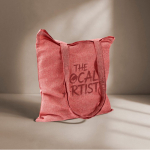 Tote bag en coton et polyester avec longues anses 120 g/m2 couleur rouge troisième vue