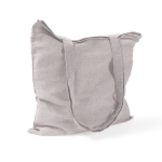 Tote bag en coton et polyester avec longues anses 120 g/m2 couleur gris troisième vue