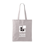 Tote bag en coton et polyester avec longues anses 120 g/m2 couleur gris avec zone d'impression
