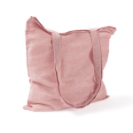 Tote bag en coton et polyester avec longues anses 120 g/m2 couleur rose deuxième vue
