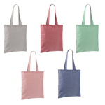 Tote bag en coton et polyester avec longues anses 120 g/m2 couleur vert clair troisième vue