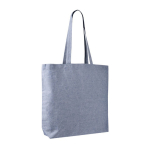 Tote bag en coton et polyester avec longues anses 220 g/m2 couleur bleu deuxième vue