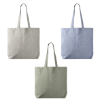 Tote bag en coton et polyester avec longues anses 220 g/m2 couleur bleu quatrième vue